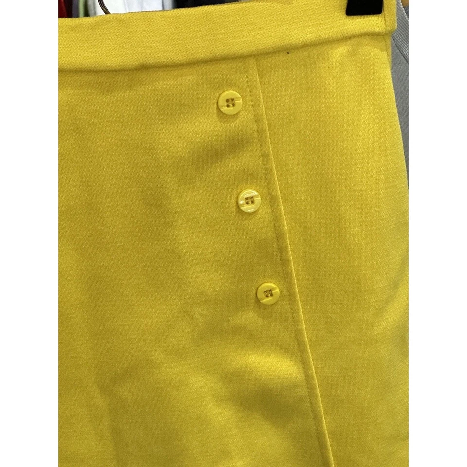 Falda vintage años 70 Catalina amarilla abotonada lateral hasta la rodilla talla 10 Foto 2 de 4