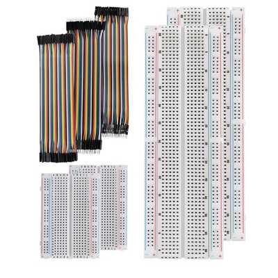 124 Pcs Breadboard Kit Jumper Wires Set   2×830 & 2×400 Tie Multi-color