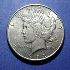 1922 Peace Dollar  Ch. XF