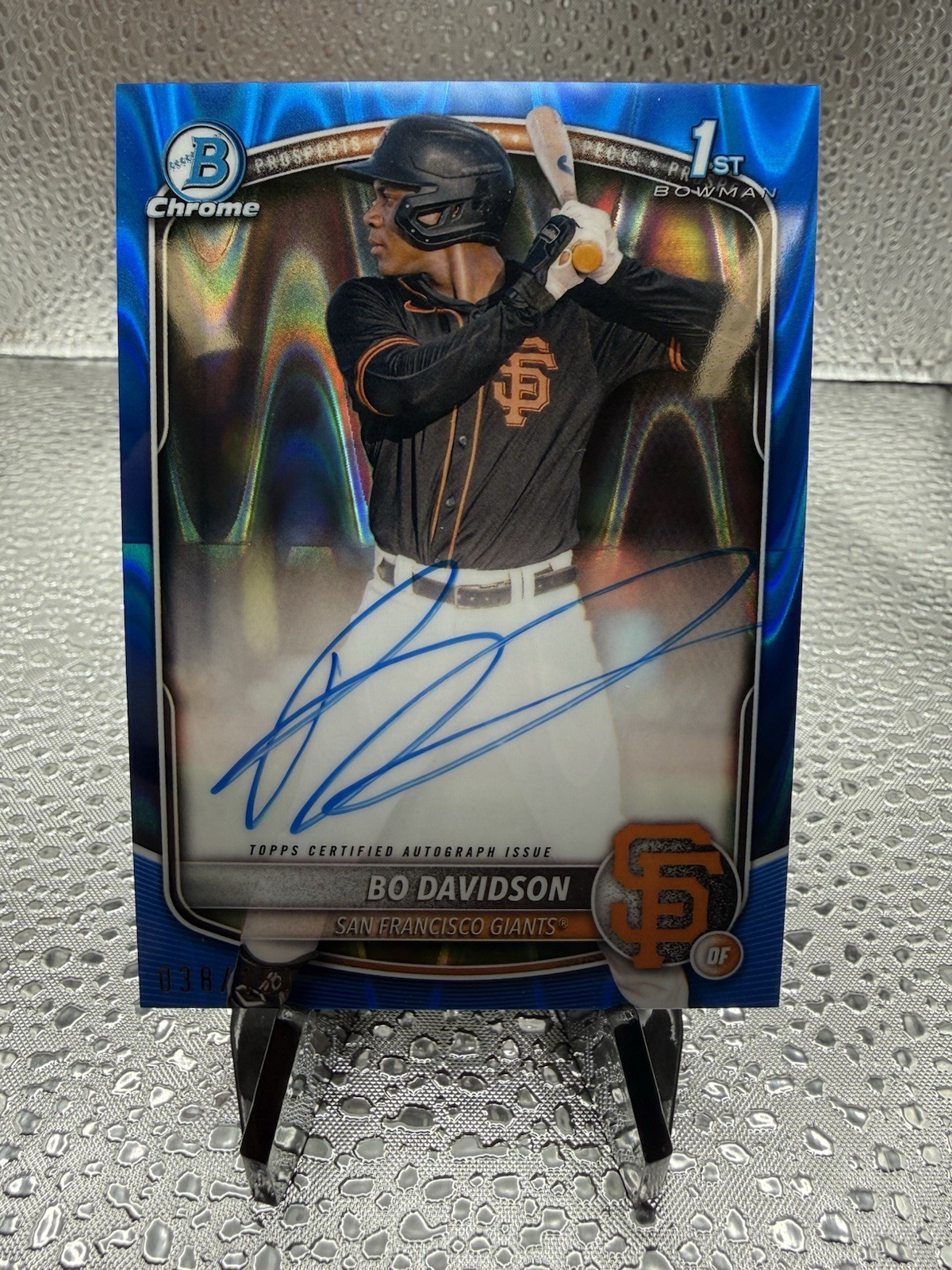2025 Bowman Chrome Bo Davidson 1st Bowman Blue Raywave Auto /150