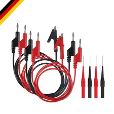 Multimeter Messleitung Set Kupfer Isoliert 4mm Bananenstecker Krokodilklemmen