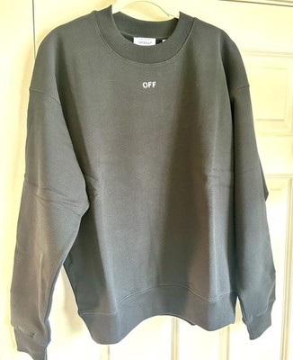 Off White Legit Crewneck Sweatshirt Skate Fit Small Blk/White Graphic Brand New!