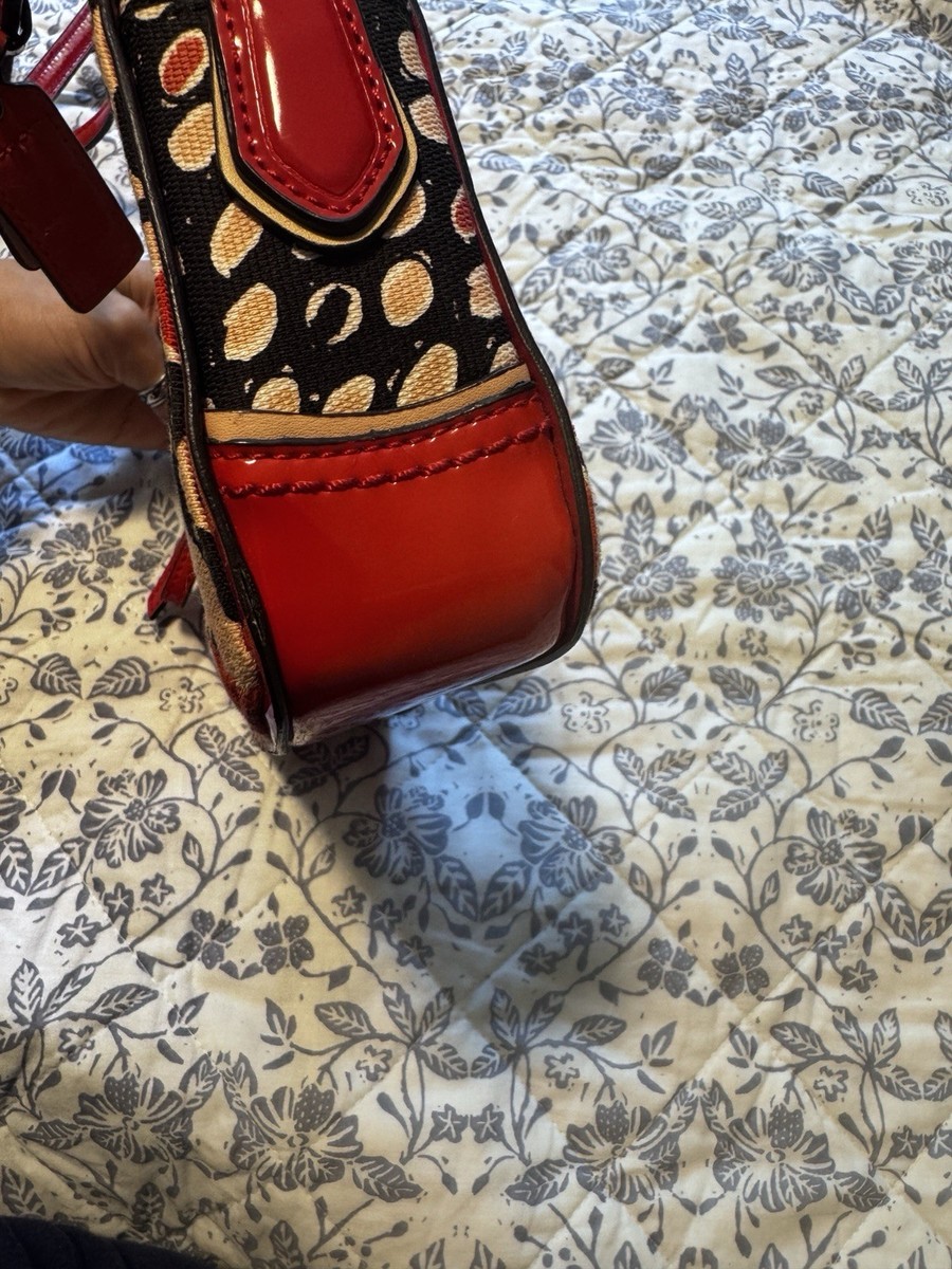 Coach 25121 Poppy Flower Print Floral Crossbody Zip Bag Orangish