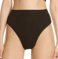 Else L89140 Womens Black Base Layer High Waist Ribbed Briefs Size Large