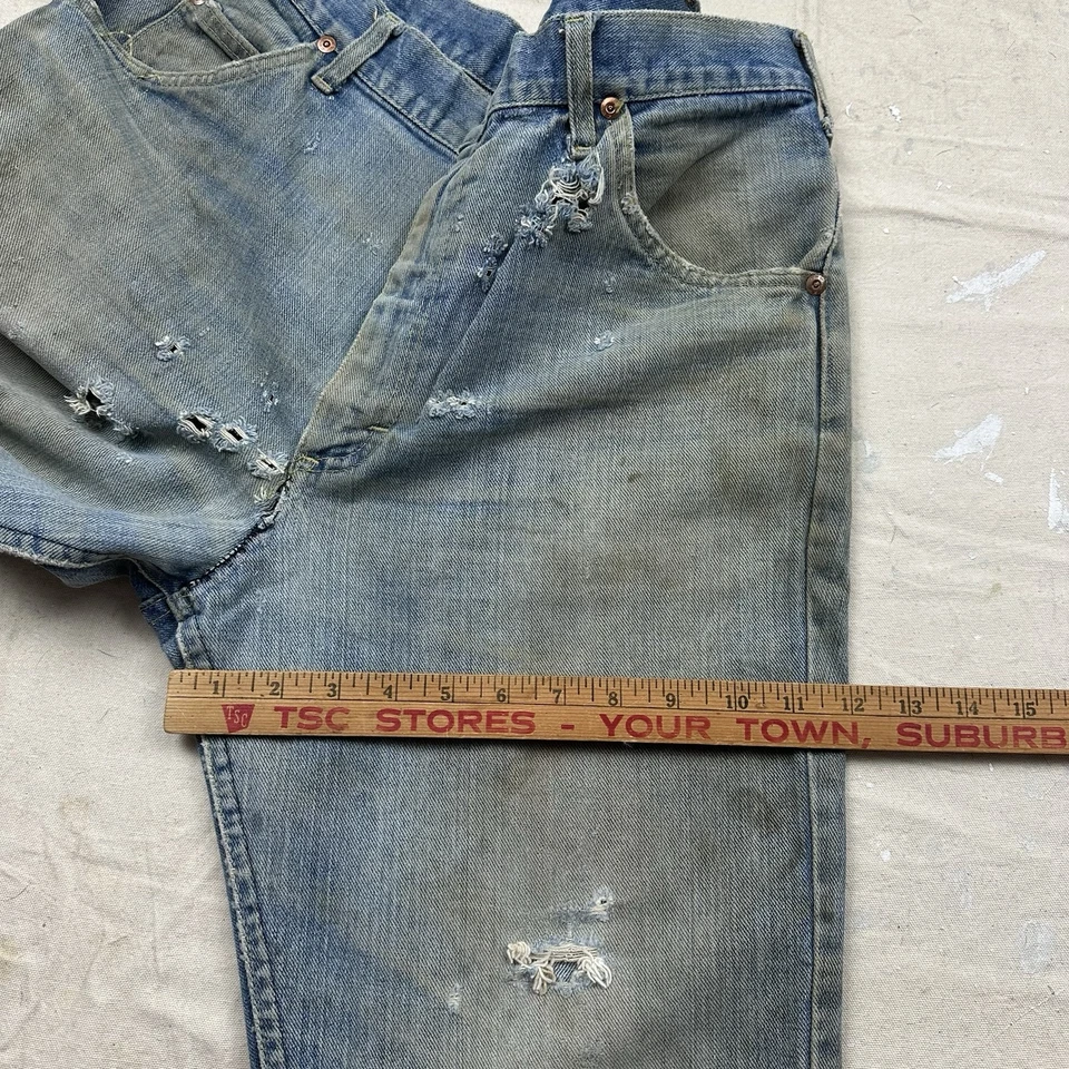 Vintage 60s Lee Riders Sanforized Jeans Union Made Denim Dark Wash Men’s 36x32 - Image 4 of 4