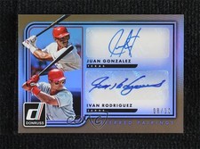 2016 Panini Donruss Gold 8/10 Ivan Rodriguez Juan Gonzalez #PP-JI Auto HOF 06st