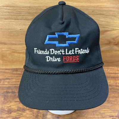 Chevy Friends Don t Let Friends Drive Fords Hat Embroidered Strapback VTG Cap