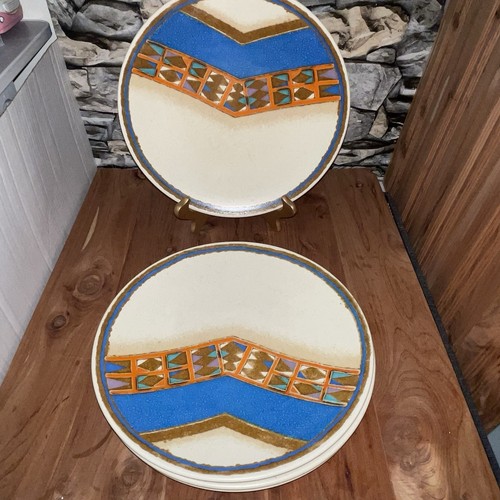 4 Mikasa Indian Feast Dinner Plates Tepee DE853 Japan, 10.75" Southwestern - Picture 2 of 7