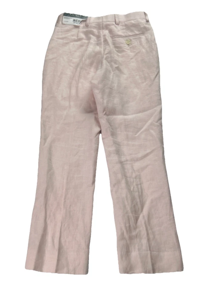 Lauren Ralph Lauren 100% Linen Pants Boys 8R /24” W Pink Suit Dress Pants NWT - Image 2 of 4