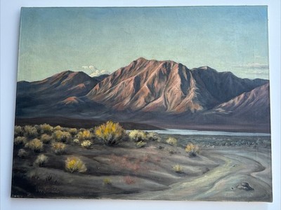 ANTIQUE CALIFORNIA LANDSCAPE PAINTING DESERT SAN JACINTO SIGNED