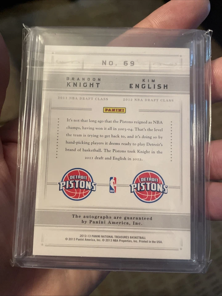 2012 National Treasures Silver /49 Brandon Knight Kim English #69 Rookie Auto RC - Image 3 of 3