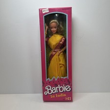 1993 Barbie in India 9910 Blonde Yellow Sari LEO Mattel NIB Vintage