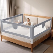 Bed Rail for Toddlers - 3 Sides Safety Baby Bed Rail Guard with Child Lock, I...