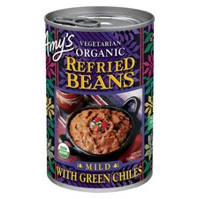 Amy's Organic Refried Beans Mild With Green Chile Gluten Free 15.4oz (12 Pack)