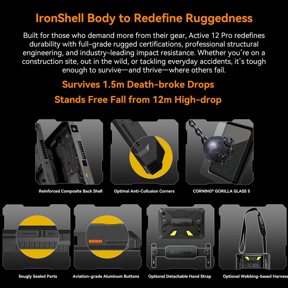 Blackview Active 12 Pro Rugged Projector Tablet 11'' Android 15 48GB 1TB 30000mA - Image 4 of 4
