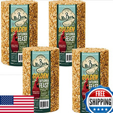 4-Pack Of Mr. Bird Golden Safflower Feast Large Wild Bird Seed Cylinder 56 Oz.