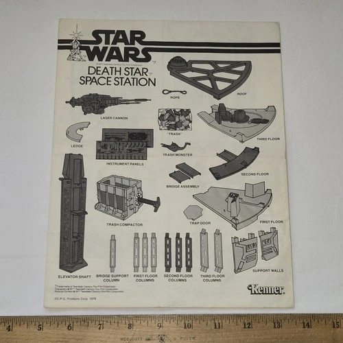 Star Wars Kenner Death Star vintage playset instructions