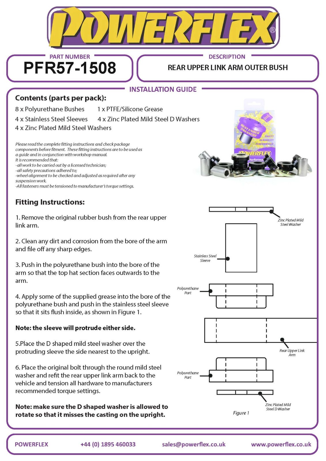 PFR57-1508 Powerflex Road Rear Upper Link Arm Outer Bushes