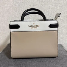 m1203 kate spade New York Shoulder Bag Beige White Black Near Mint