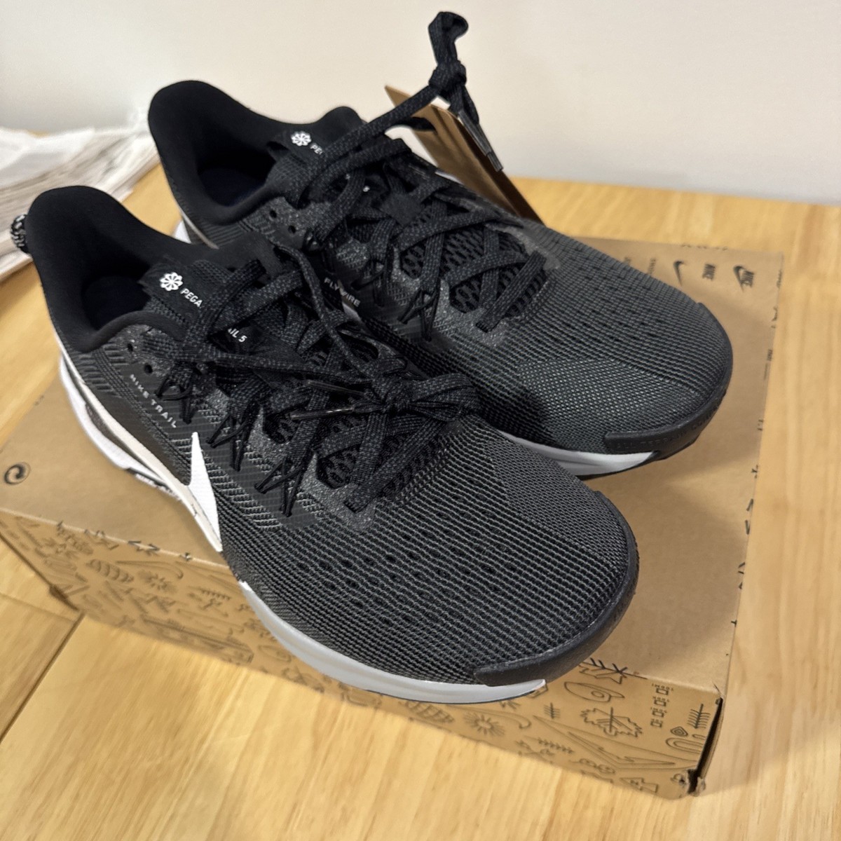 Size 9.5 - Nike ReactX Pegasus Trail 5 Black White Womens DV3865