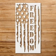 American Flag Freedom Stencil for DIY Crafts and Home Decor - StencilAir