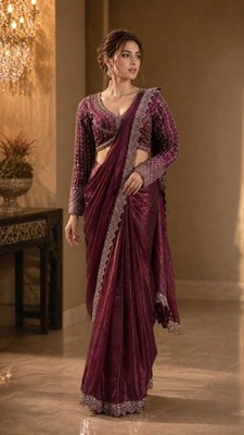 STEPNSHOP HOCHZEITSKLEIDUNG READY TO WEAR SARI MIT PERLEN ARBEIT 22566