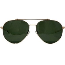 Vintage Aviator Sunglasses   Gold Frame with Hard Case  Faux Leather Cover