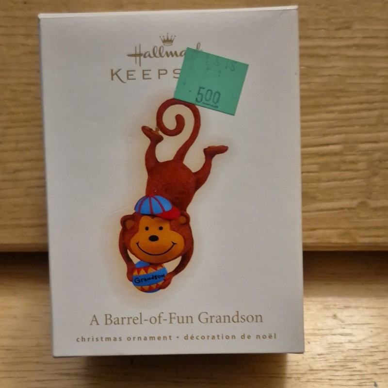 Hallmark Keepsake Monkey Grandson Christmas Ornament 2009 Handcrafted