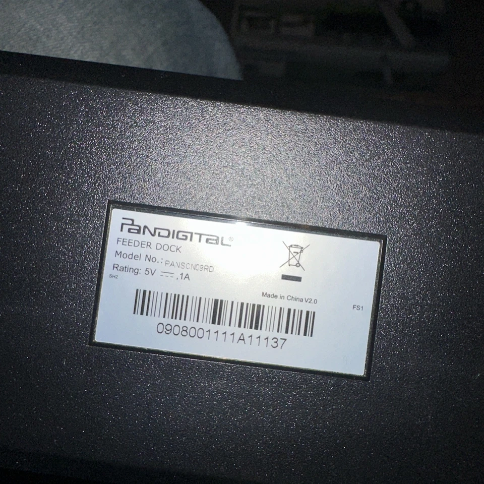 Pandigital Scanner PANSCN10PU Handheld red ScanRite with Feeder Dock 8-1/2x14 - Image 3 of 4