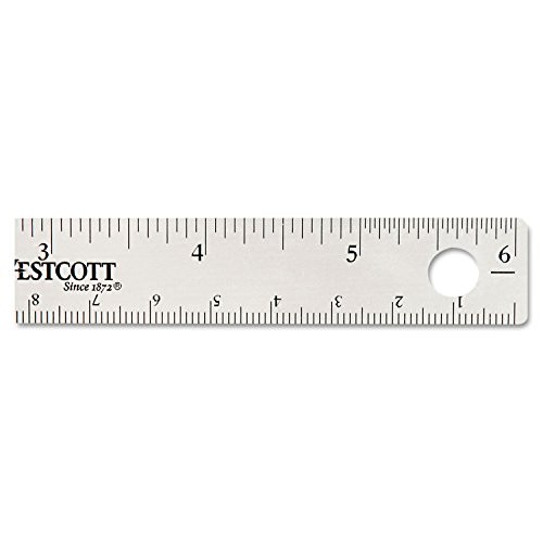 Westcott Stainless Steel Office Ruler with Non Slip Cork Base, 6-Inch (10414) - Picture 2 of 4