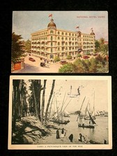 Cairo Egypt 1927 Lot/2 Postcards National Hot...