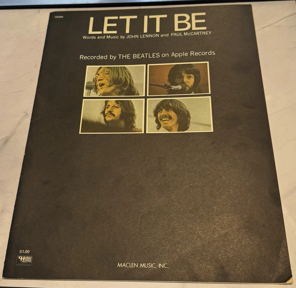 Partituras vintage 1970 de los Beatles Let It Be de John Lennon y Paul McCartney Foto 2 de 4