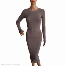 Guess By Marciano Long Sleeve Bodycon Ribbed Mock Neck Midi Dress Size XSmall