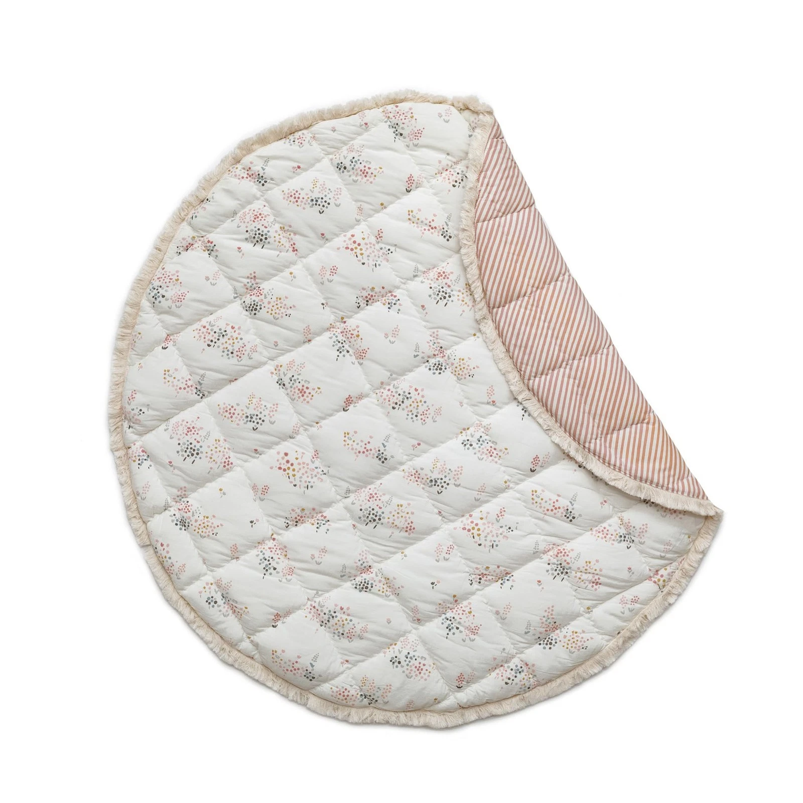 Baby Play Mat, Flower Patch | Ultra-Soft Quilted 100% Cotton Exterior with Pl...