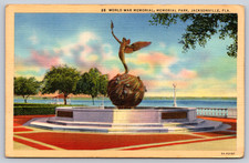 Postcard World War Memorial Jacksonville Florida Memorial Park