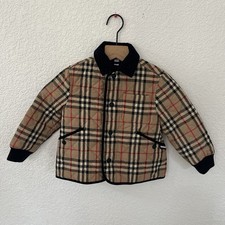 Burberry Kids Nova Check Quilted Jacket 3Y 98cm Stained Authentic