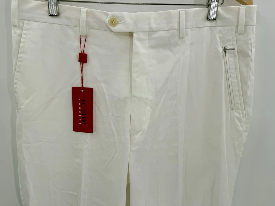 NWT Pal Zileri Concept White Cotton Designer Chinos IT52 / US 36 / Made in Italy - Image 2 of 4