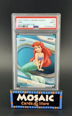 2025 Topps Chrome Disney Ariel Teal Refractor SP /299 #58 PSA 9