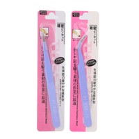 2Pcs Edelstahl Nail Art Pinzetten Gerade Curved ManiküRe Pinzetten Lila