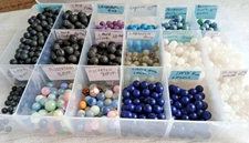 3 lbs 3 oz stone beads 4 jewelry 6,8,10mm - Lava Rock, Lepidolite, Turquoise, Ra