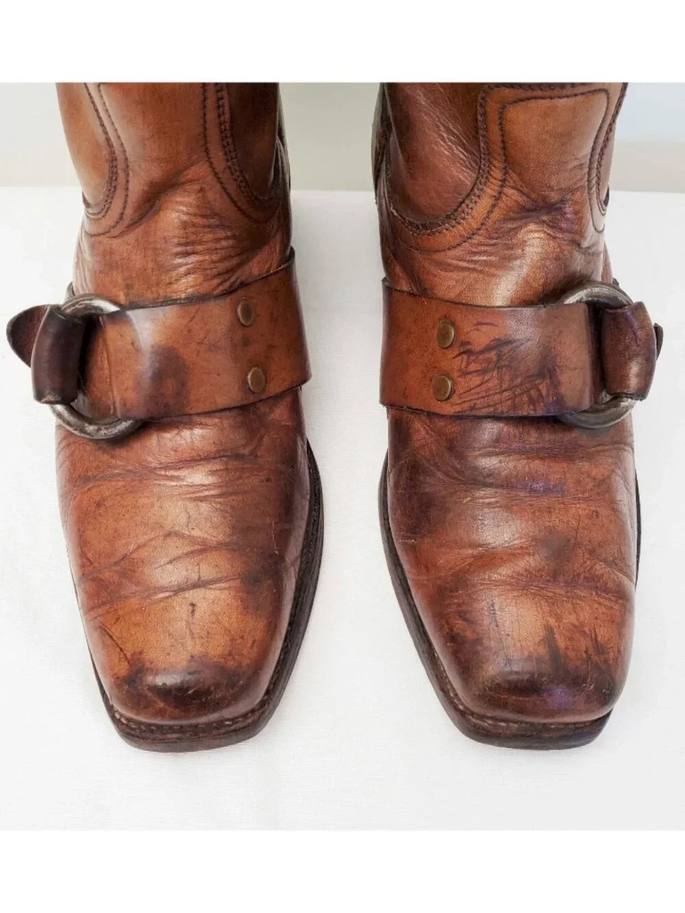 Super Rare Style Vintage FRYE 60's/70's Black Label Engineer Boots Square Toe 12 image 7