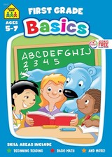 School Zone First Grade Basics Workbook: 96 Pages, Kindergarten, 1st Grade, ...
