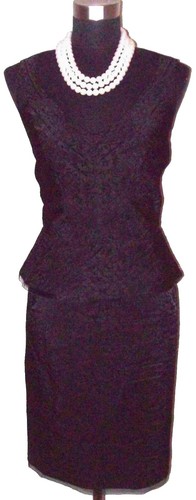 The Limited Pencil Skirt & Top Sz S Black Evening Lace Knit Dress Casual Outfit - Picture 2 of 11