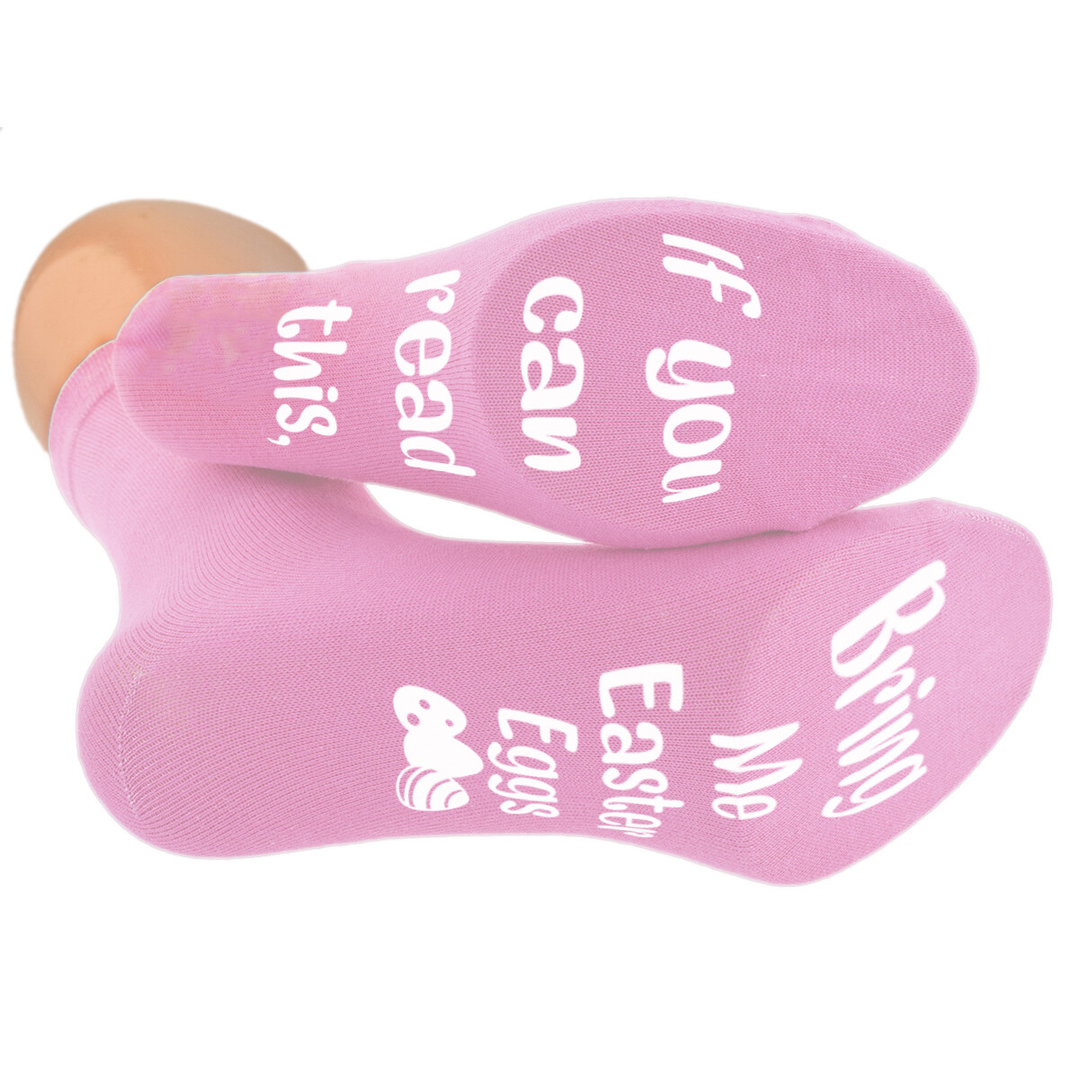 SAOLA Calze rosa pallido stampa suola uova di Pasqua portami questo X6N1076