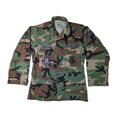 US Air Force S Short Military Camo Combat BDU Uniform Jacket USAF
