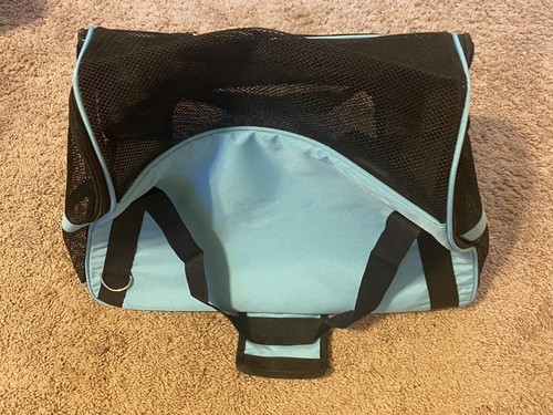 PPOGOO Pet Dog /Small Cat Carrier Soft Sided Comfort Bag Travel Case Blue - Picture 3 of 6