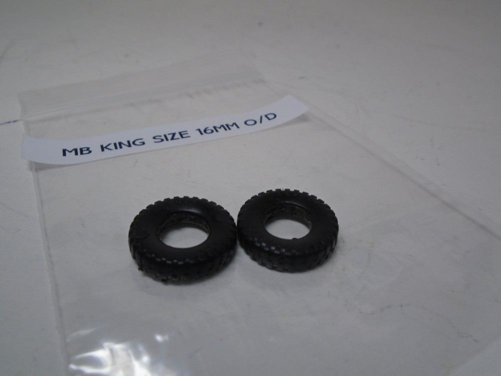 MATCHBOX 16MM O/D THICK BLK PLASTIC TIRES! #'S K-5 M-6 RACE CAR TRANSPORT 1 PAIR