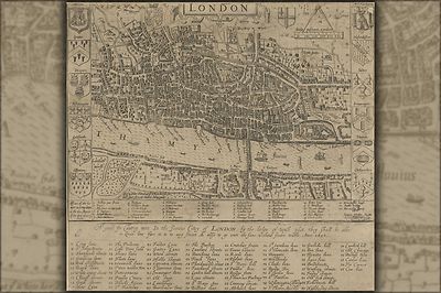 Poster, Many Sizes; Map Of London By John Norden, 1593