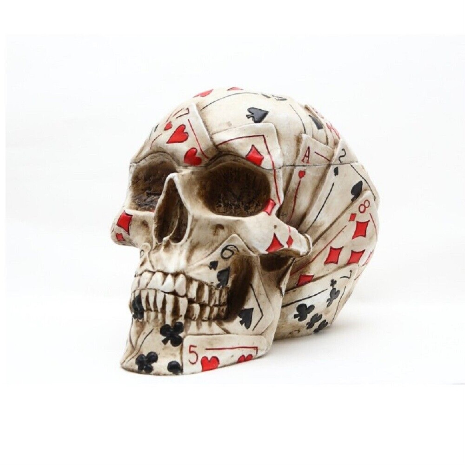 Human Skull Poker Card Trinket Box for Jewelry Storage