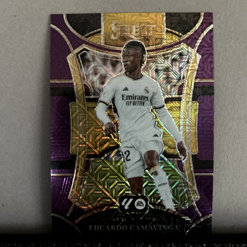 2023-24 Panini Select La Liga Eduardo Camavinga Purple Mojo Prizm Real Madrid - Picture 11 of 18